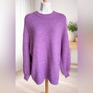 Bershka Purple Women's Turtleneck Sweater OVERSIZED